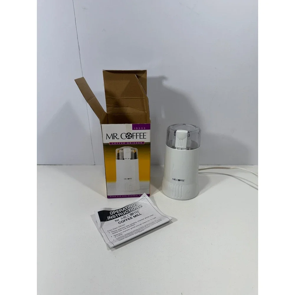 Mr. Coffee IDS55 Electric Coffee Grinder White 12‎ Cup Capacity Vintage 1999